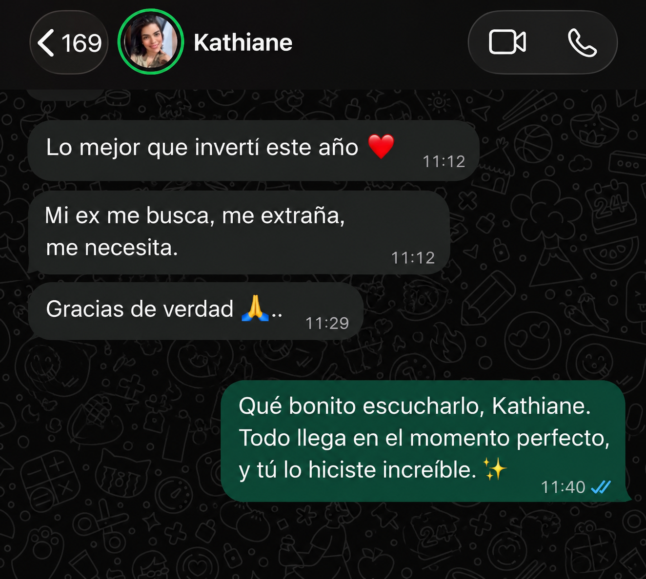Depoimento de Kathiane por WhatsApp