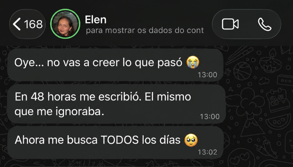Depoimento de Elen por WhatsApp